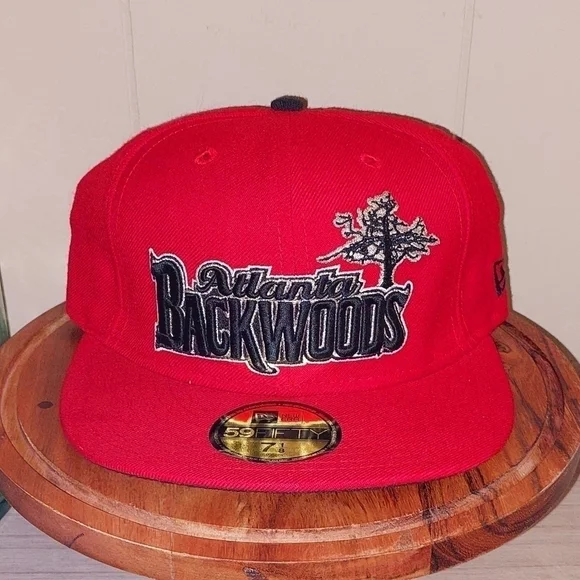 NWT Rare New Era Atlanta Backwoods Logo Fitted Baseball Hat - Picture 4 of 15